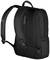 A black rucksack with padded shoulder straps, side pocket and ventilation mesh on the back panel, suitable for daily use.