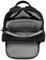 Black rucksack with open main compartment and visible grey internal pockets, suitable for laptop storage.