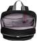 A stylish black rucksack with grey inner lining and multiple compartments, perfect for storing a laptop and personal items.