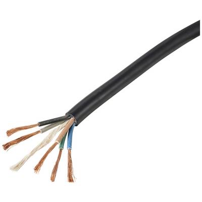 TRU COMPONENTS TC-11594956 Rubber flexible cable H07RN-F 5 x 4 mm² Black Sold per metre