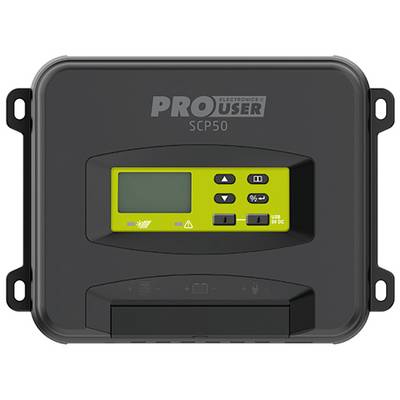 A black electronic device with a digital display and control buttons. Marked with 'PRO User SCP50'. Used for control tasks.