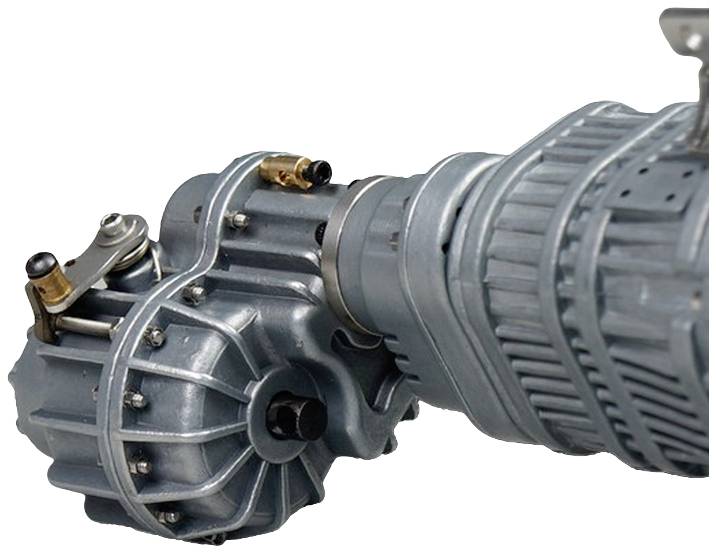 Close-up of a metallic gear component with cylindrical and structured elements, likely used in machinery.