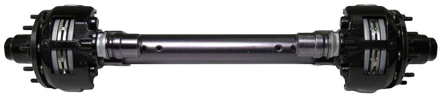 Drive shaft with two CV joints at both ends, shown against a white background. Essential for vehicle propulsion.