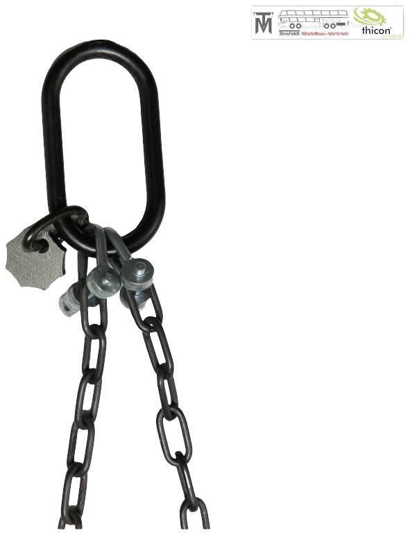 Black metal chain with hooks and locks, partially isolated on white background. Top right, a logo with the text 'trans-TEC'.