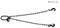 Chain with hook and eye for lifting purposes, shown against a white background.