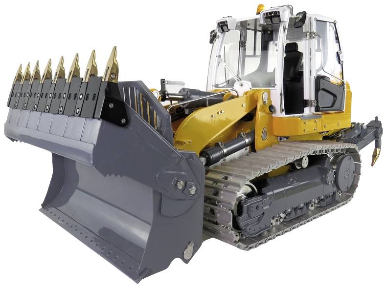 A yellow bulldozer with a large front bucket, tracked drive, and operator's cab, suitable for construction work on uneven terrain.
