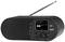 A black digital radio with a display showing 'RADIO BOB! Green Day - Basket Case'. Aerial extended.