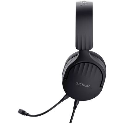 Black microphone headset by Trust, model 'GXT'.