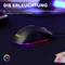 'Advertisement for a computer mouse with RGB lighting. The text emphasises the customisable colours and effects of the mouse.'