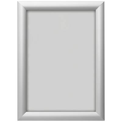 A blank, silver picture frame with no visible image or content.