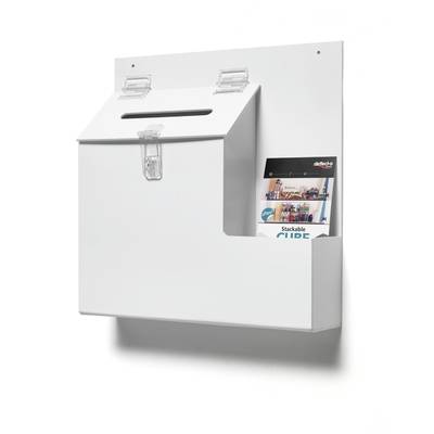 Deflecto Multifunction ballot box, lock White (W x H x D) 355 x 360 x 90 mm 1 pc(s)