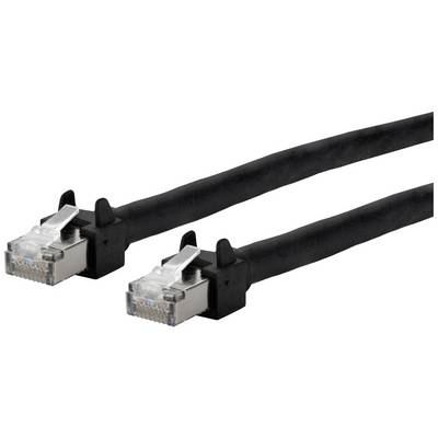 Two black Ethernet cables with transparent connectors.