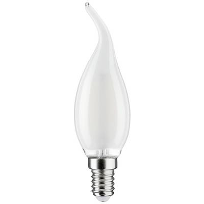 A LED candle lamp with an E14 base and flame shape, suitable for decorative lighting.