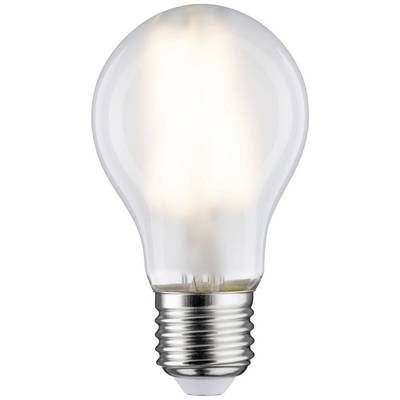 A switched-on light bulb with a screw fitting, emitting soft, warm light.