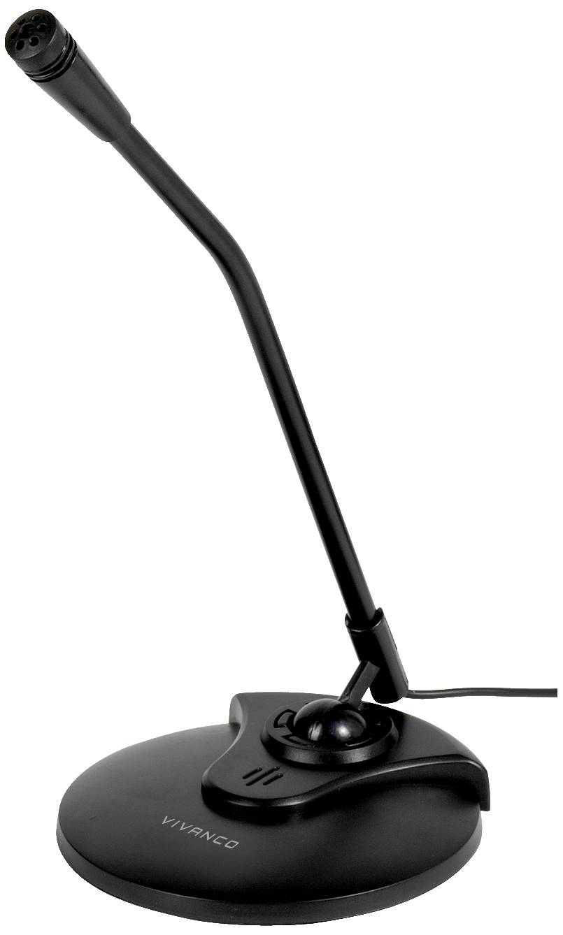 Vivanco IT-MIC 1 Gooseneck PC microphone Transfer type (details):Corded incl. cable Microphone (3.5 mm jack) Corded Black