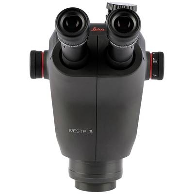 A black, modern microscope with two eyepieces and red accents, marked with 'IVESTRA 3' at the top and a red logo.