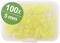 Plastic box containing 100 yellow LEDs, 5 mm in diameter.
