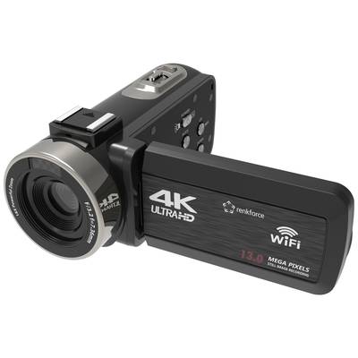 '4K Ultra HD Camcorder with Wi-Fi and 13 Megapixel Sensor, brand name on the side. Ideal for high-resolution video recordings.'
