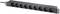 A black power strip with eight Schuko sockets and a mains cable, suitable for mounting in a rack.