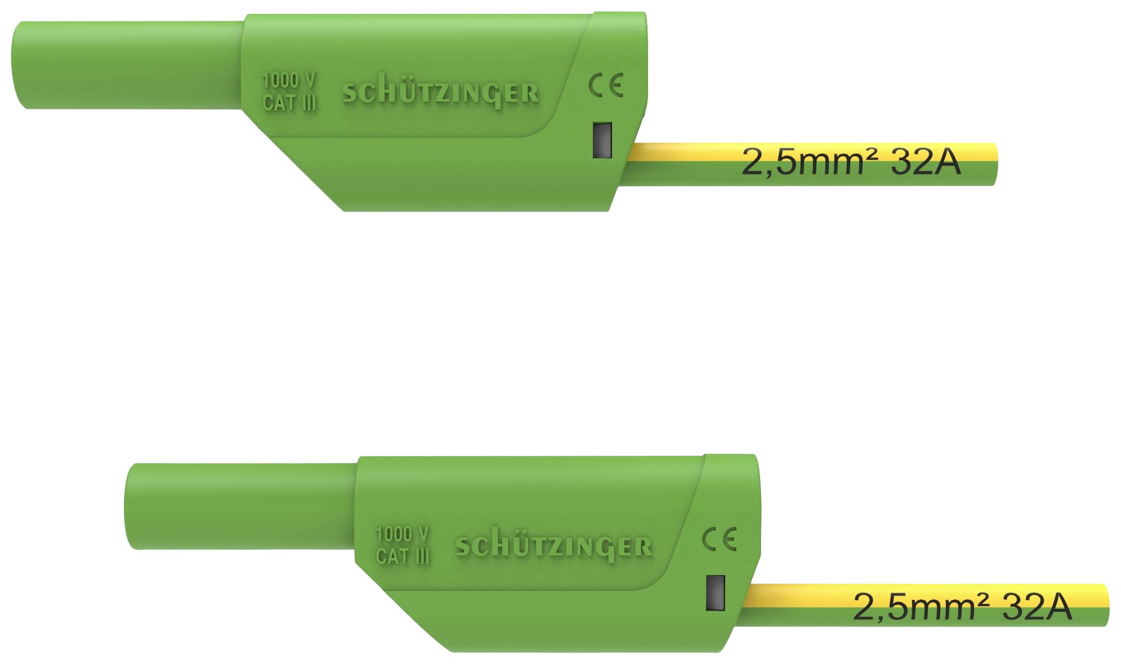 Schuetzinger Safety test lead 200 cm Green-yellow 1 pc(s)