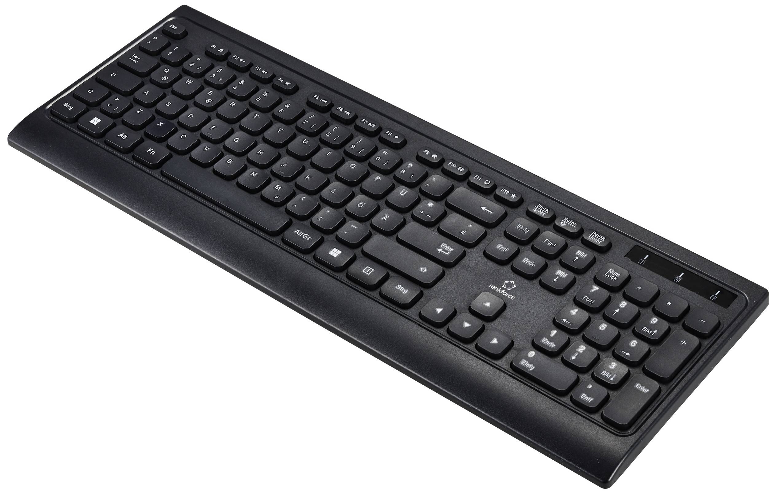 Renkforce RF-5799534 Wireless Keyboard German, QWERTZ Black