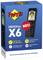 A product packaging displays the cordless telephone 'FRITZ!Fon X6' with a focus on features such as media player, smart home control, and powerful battery.