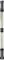 Black and grey torch with a transparent middle section and yellow light beam, vertically positioned.