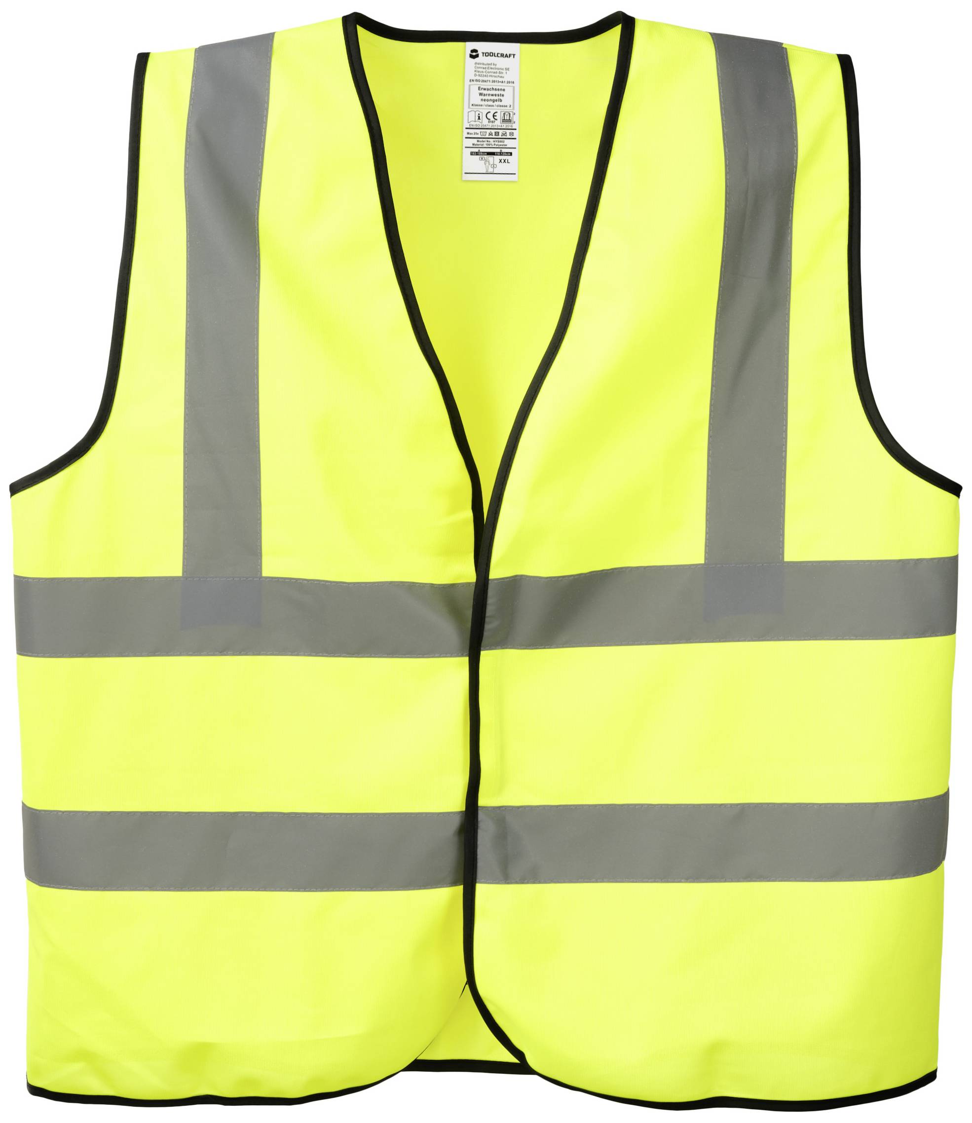 TOOLCRAFT Reflective Safety Vest Unisize Neon yellow EN ISO 20471:2013