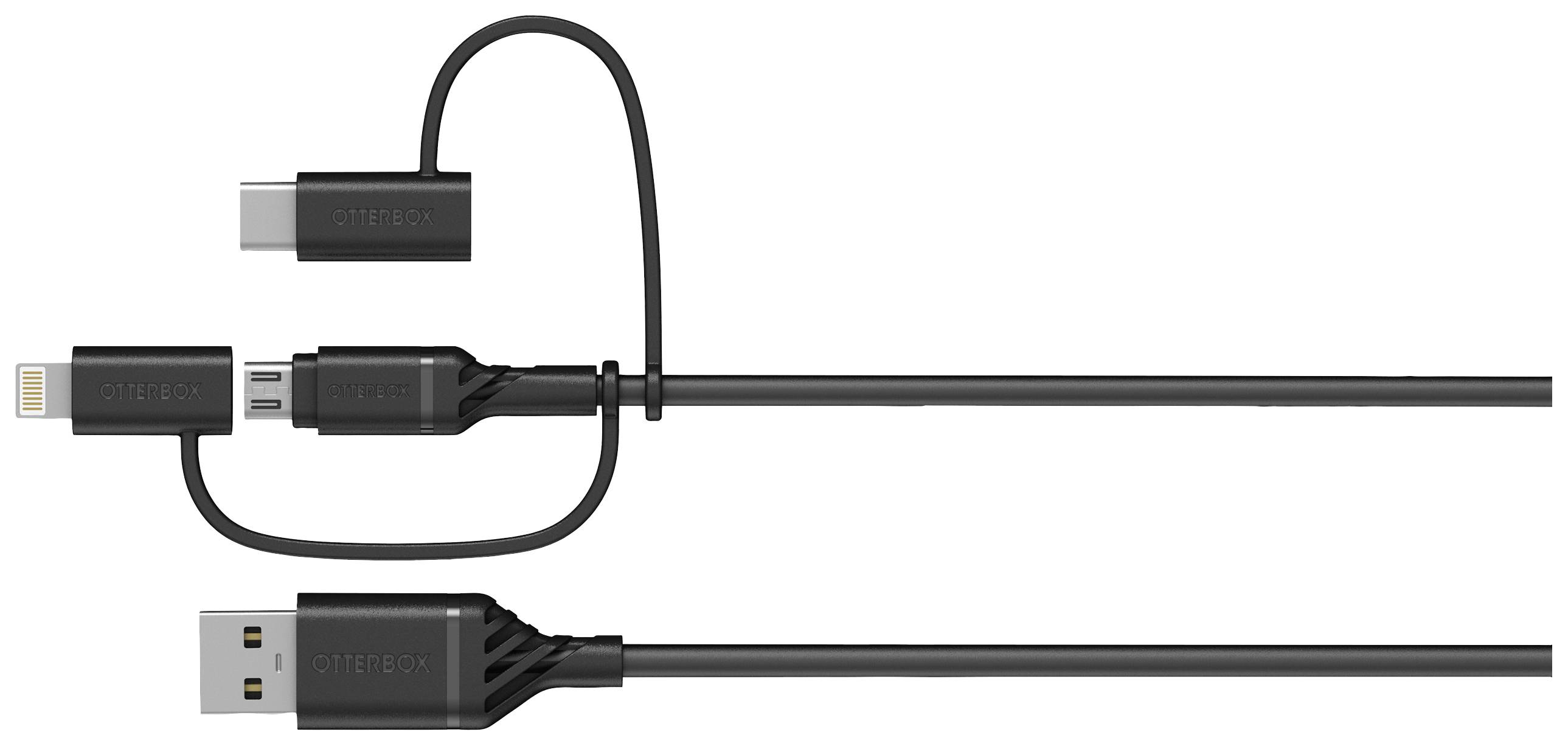 Otterbox Cell phone Cable [1x USB-A - 1x Lightning, USB-C®, Micro USB] 1.00 m USB type A, Lightning, USB C®, Micro USB