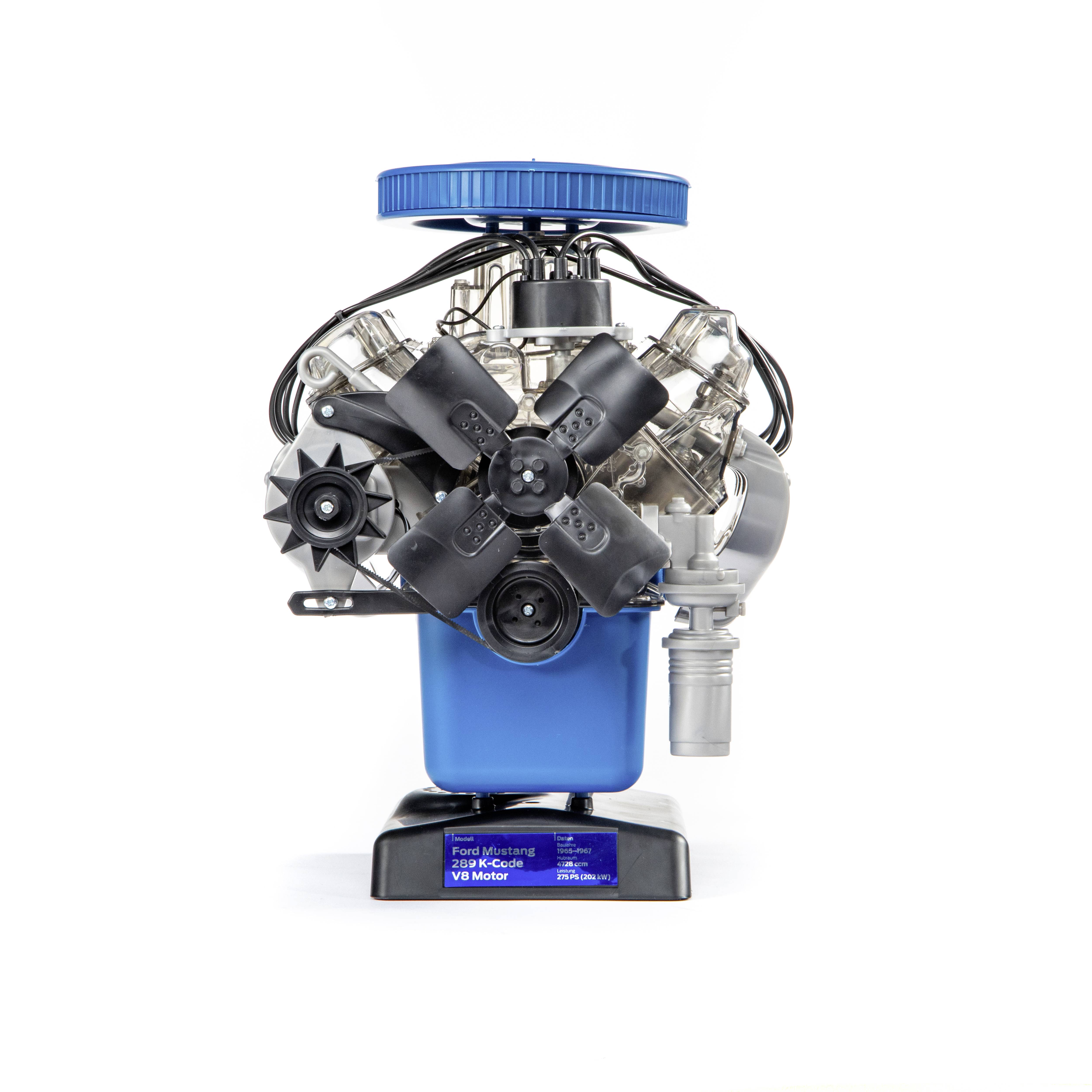 'Model of a Ford Motor Company V8 Engine' with visible cylinders and valves, demonstrating the engine structure for educational purposes.