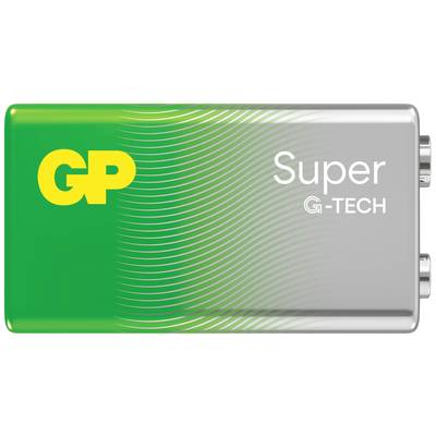 GP Super G-Tech Battery with green and silver casing and wave pattern