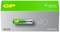 Battery pack with green and grey design. Label reads 'GP Super Alkaline AA x40'. Includes an illustration of an AA battery.
