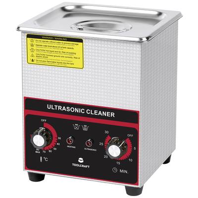 TOOLCRAFT USC-200 Ultrasonic cleaner Jewelry, Office supplies, Workshop 160 W 2 l Heating, With cleaning basket 