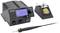 Soldering station with temperature display, soldering tip on stand and cleaning sponge. Display shows '360°C', suitable for electronic work.