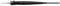 A black soldering iron with cable, viewed from the side, showing the tip and handle. Suitable for electronics work.