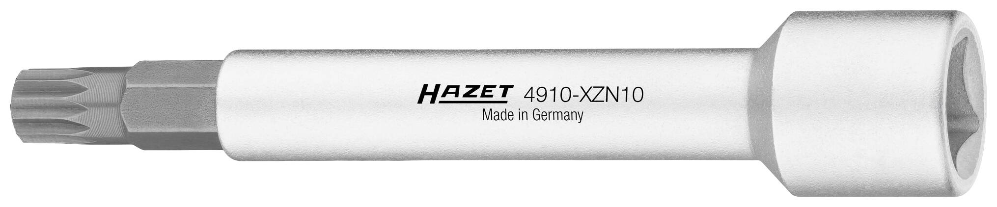 Hazet Cosmos screwdriver bit, Model 4910-XZN10, with long cylindrical form, printed with 'Made in Germany'.