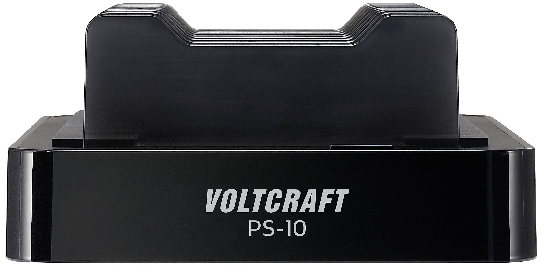 'Voltcraft PS-10 charger, front view. Compact design for specialised battery charging functions.'
