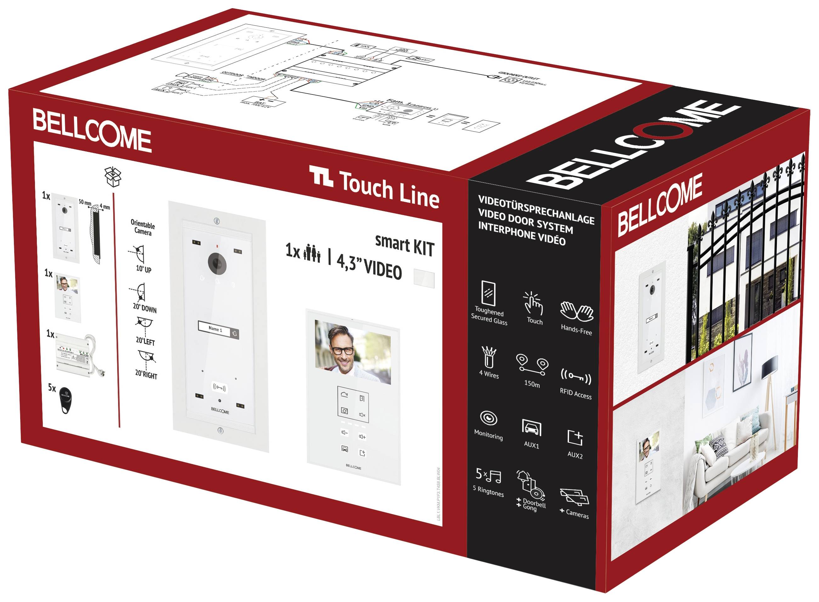 Bellcome ELECTRA Video door intercom Corded Complete kit White