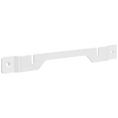 Metal angle bracket for fixing, white, with two mounting holes at the ends.