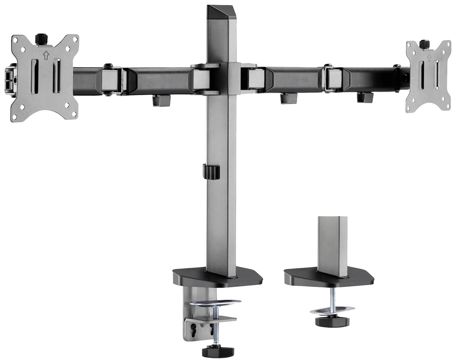 My Wall HL50-2L 2x Monitor desk mount 43,2 cm (17) - 81,3 cm (32) Silver, Black Tiltable, Rotatable