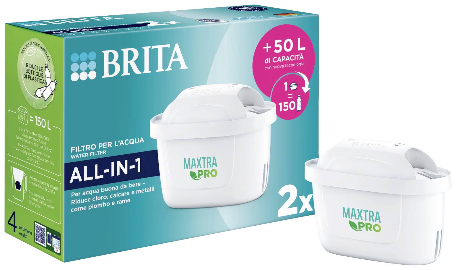 Brita Maxtra Pro 2 filters ALL IN 1 4006387122287 Filter cartridge White