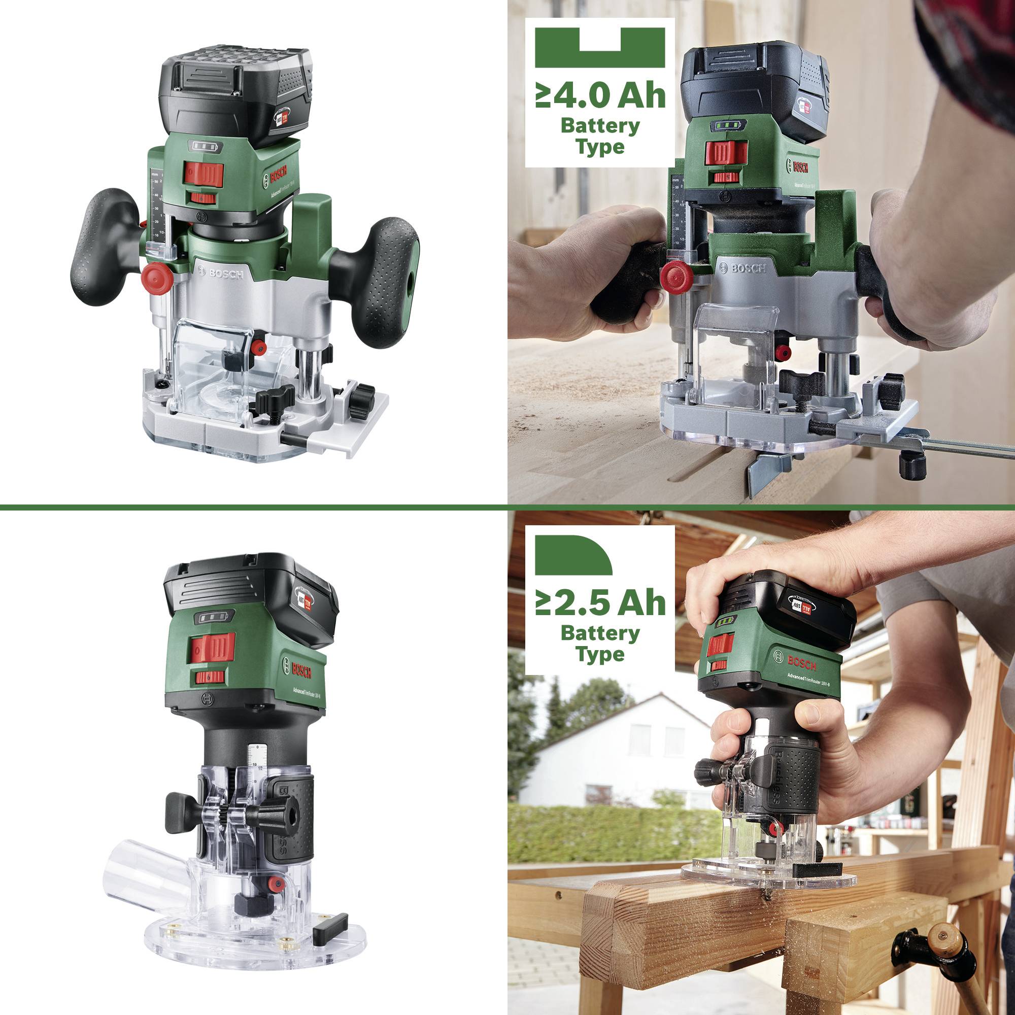 Bosch Home and Garden Cordless 2-in-1 palm router 06039D5002 AdvancedTrimRouter 18V-8 Combi-Set-8