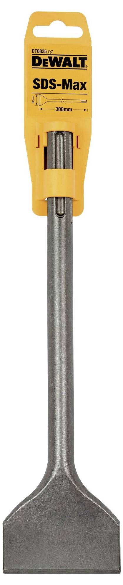 'DEWALT SDS-Max Masonry Chisel' with yellow handle. Designed for demolition work.