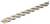A silver metal drill bit with spiral grooves.