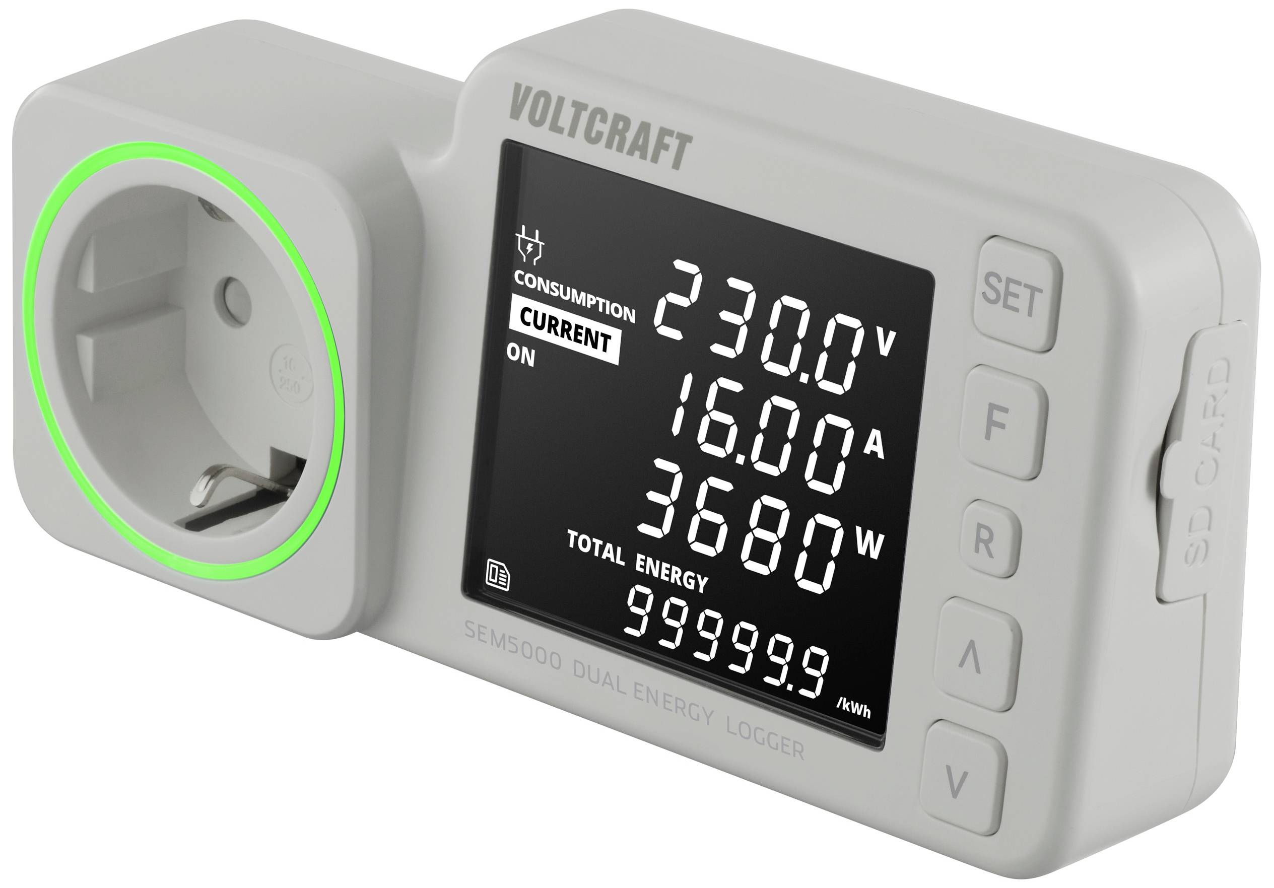 VOLTCRAFT SEM5000 DUAL Energy consumption meter Energy cost calculator, Alarm function, Selectable energy tariffs, Data logger