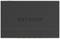 Netgear network switch in black, front view with visible green LED indicators at the bottom.