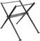 'Black foldable stand with X-shaped base, suitable for supporting devices or instruments in a vertical position.'