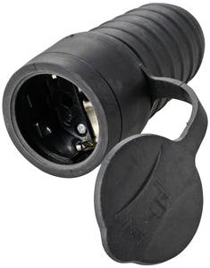 Sygonix SY-5806882 Safety mains socket Rubber  250 V AC Black IP44