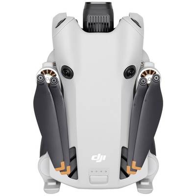 Grey drone with folded rotors, distinctive design.