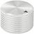 A silver, ridged rotary knob design that may be used for controlling electronic devices.